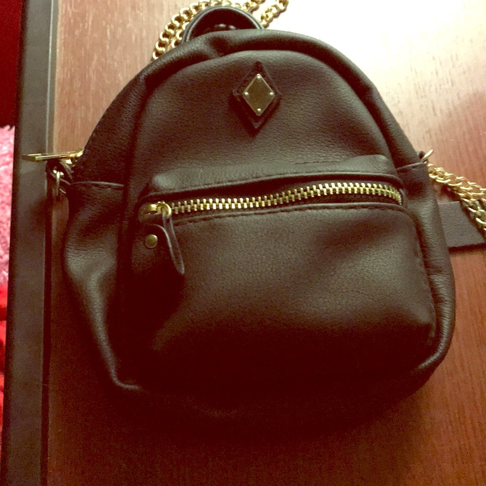 A black mini backpack/purse